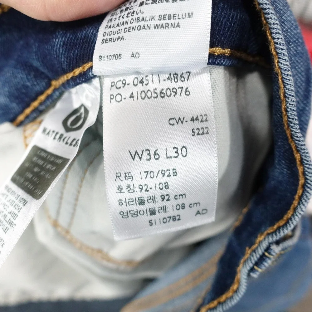 Levis 511 Jeans Mens 36x30 Blue Medium Wash Slim Fit Stretch Denim Pants
